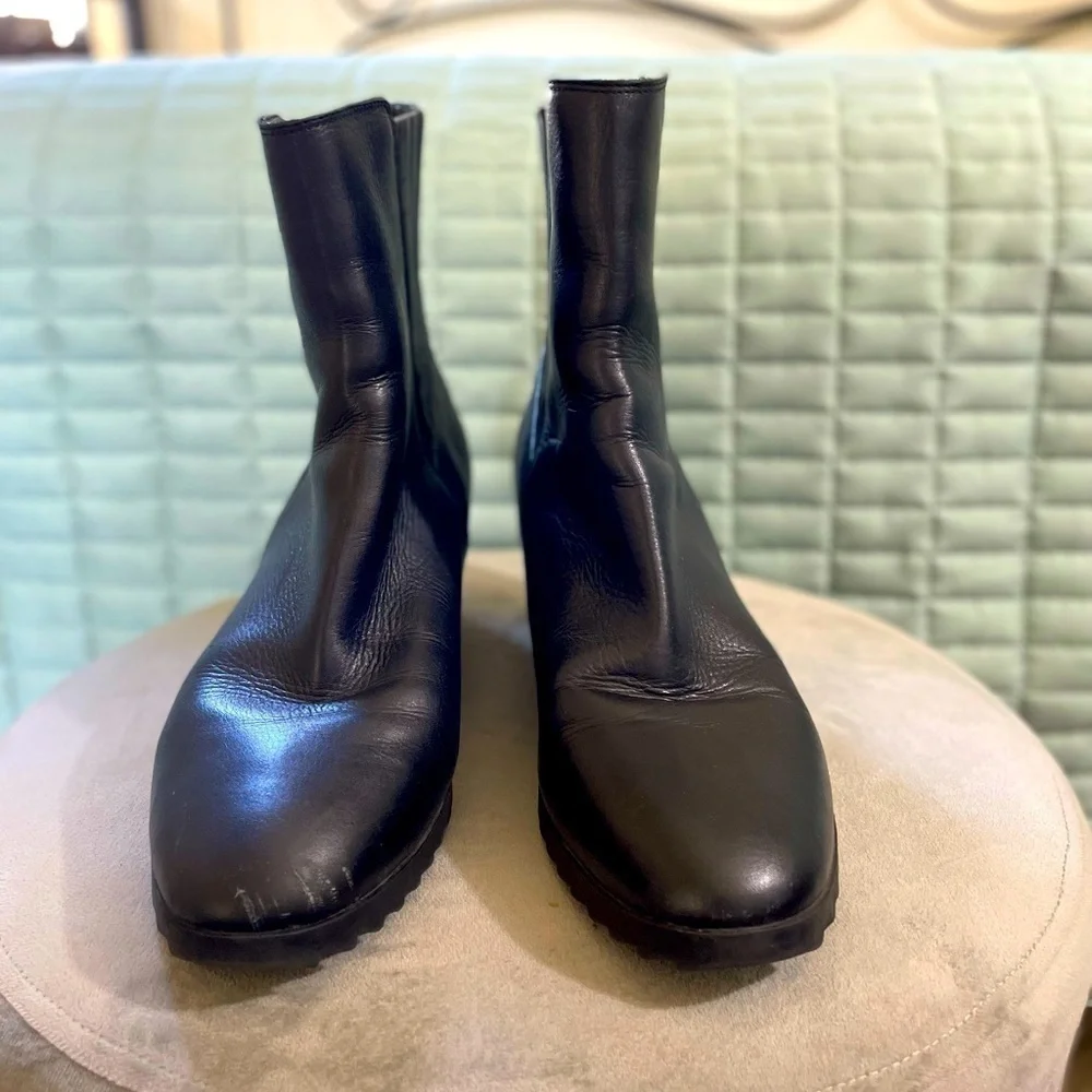Calvin Klein Judith wedge ankle boots, 100% leather. Super comfortable and cute.